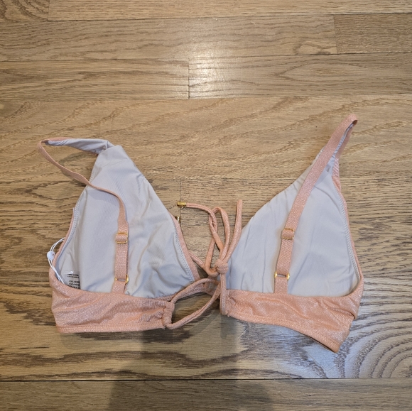 NWOT PQ Swim Skylar Halter Bikini Top In Orange Citrine Sz L - Picture 4 of 4